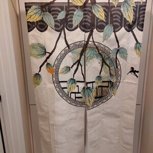 Garden Window View Japanese Style Noren Doorway Curtain For Home Decor